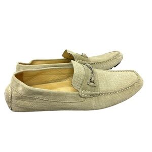 Corneliani ID Men's Beige Suede Driving Loafers Shoes